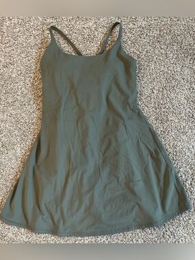 Halara Easy Peasy Olive Green Athletic Dress with Built-in Shorts size medium